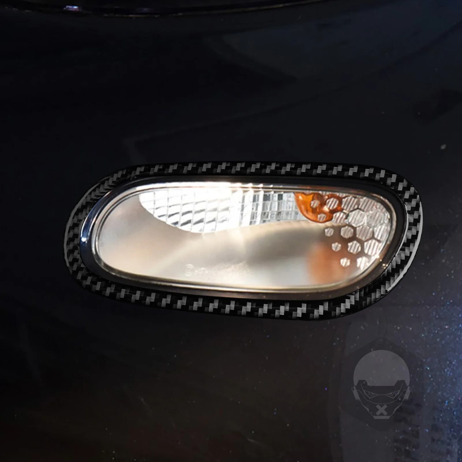 For Mercedes-Benz Smart 453 2016-2021 Carbon Fiber Bumpers Fog Light Front Panel Decorative Cover Lamp Accessories Auto Sticker