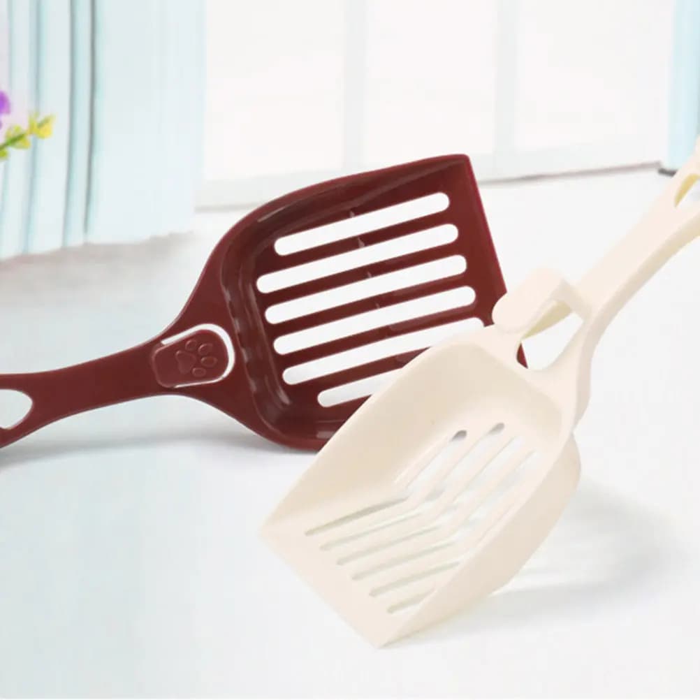 Heavy Duty Plastic Cat Scoop with Extra Long Sturdy Handle Hollow Scoop Head for Deep Litter Box Cleaning Pet Waste Removal Tool