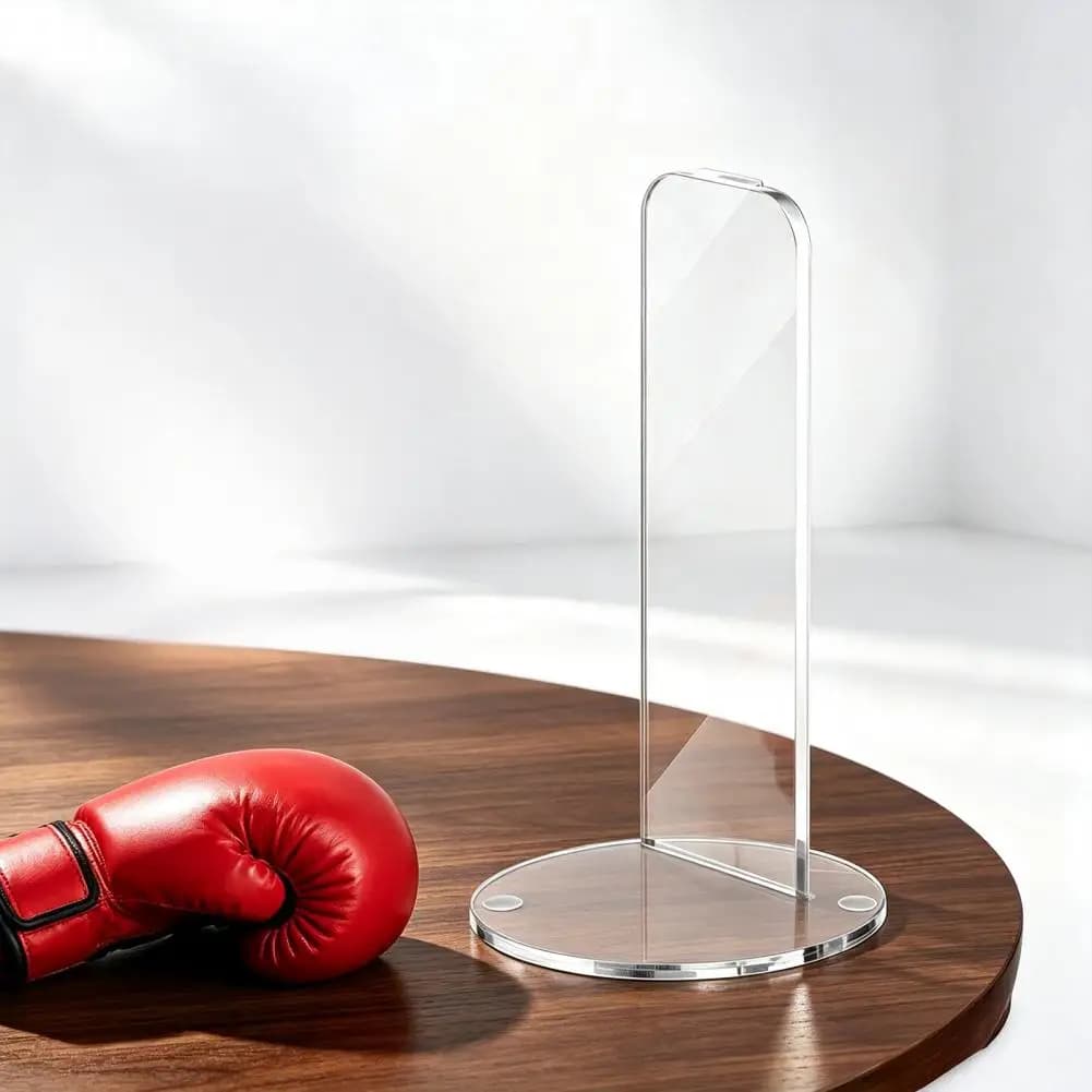 Durable Boxing Gear Display Acrylic Boxing Glove Display Stand with Non-slip Base Vertical Sports Glove Holder Rack Home Gym
