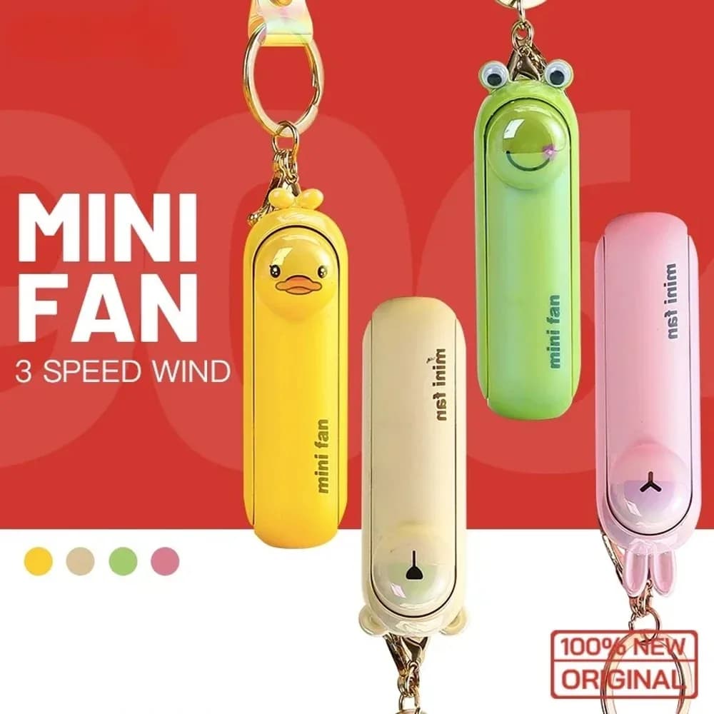 Mini ventilatore portatile pieghevole da comodino, ufficio, con ricarica USB, batteria, da tavolo, da scrivania, pieghevole, portatile, con portachiavi.