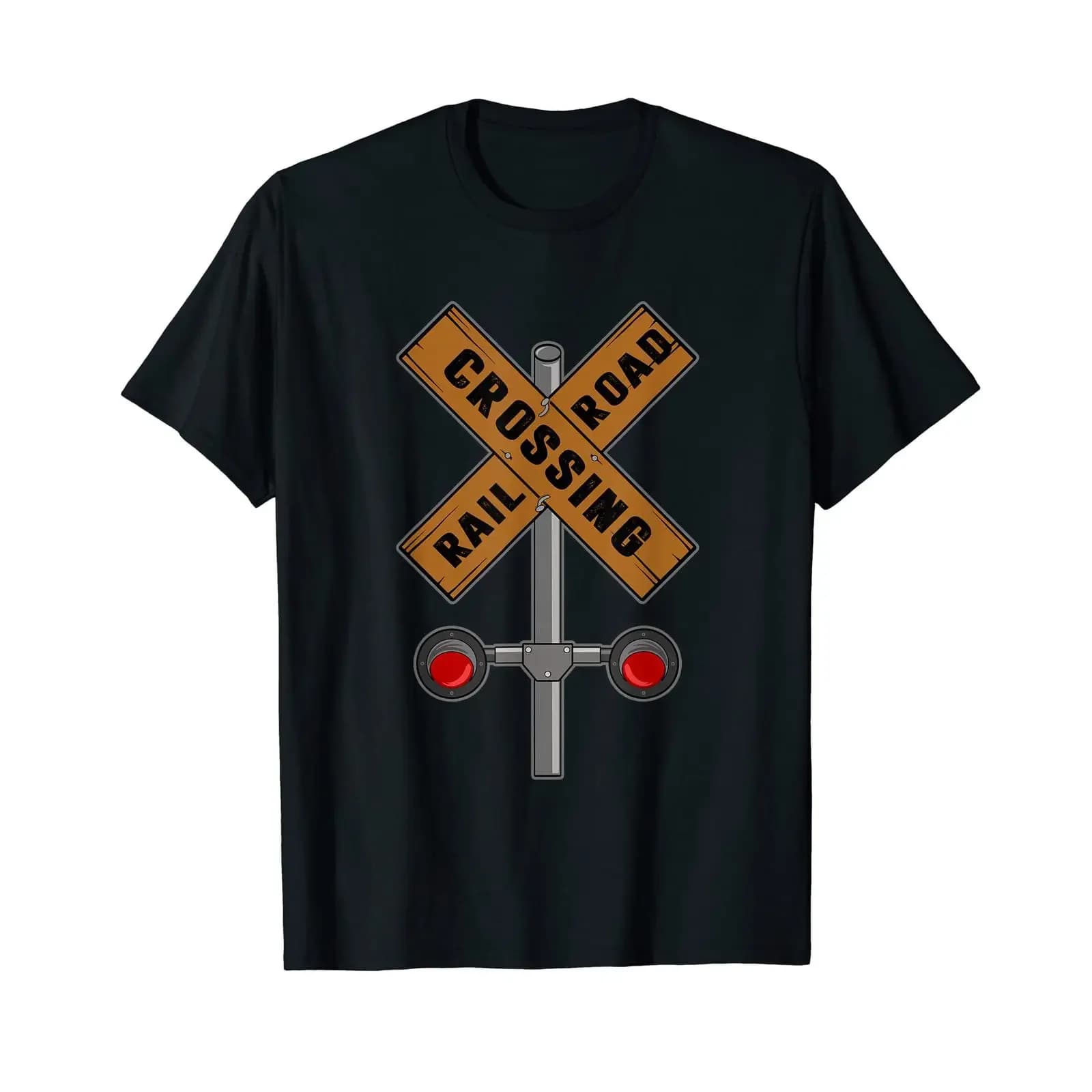 T-shirt divertente con luce a LED, stile cartello stradale vintage, lavata, unisex, streetwear alla moda, comoda, leggermente oversize