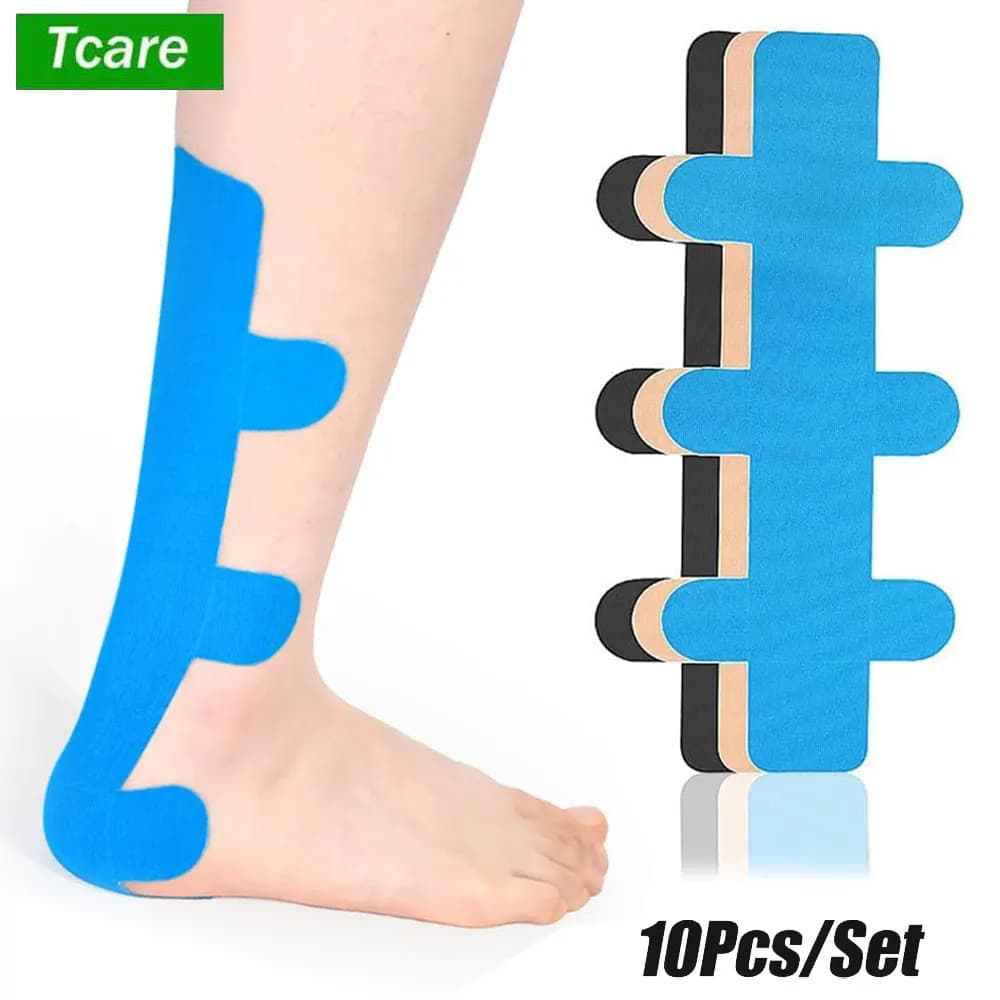 Nastro per tendine di Achille kinesiologico traspirante da 10 pezzi/set, fornisce supporto per legamenti del tendine di Achille della caviglia, nastro sportivo elastico