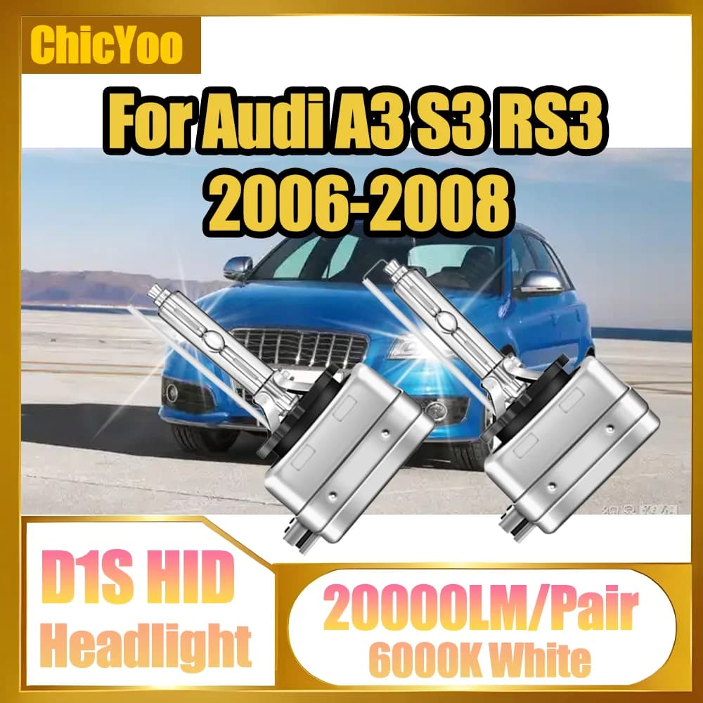 Lampadine Xenon HID D1S per Fari Anteriori Auto, 35W 20000LM, Fari LED Canbus 6000K Super Bianchi per Audi A3 S3 RS3 2006-2008