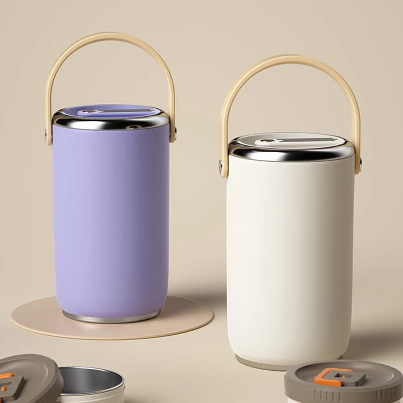 Secchio termico impilabile in acciaio inossidabile 304 Bentos Box portatile per il pranzo Secchio isolato sotto vuoto per uso in ufficio da campeggio all'aperto