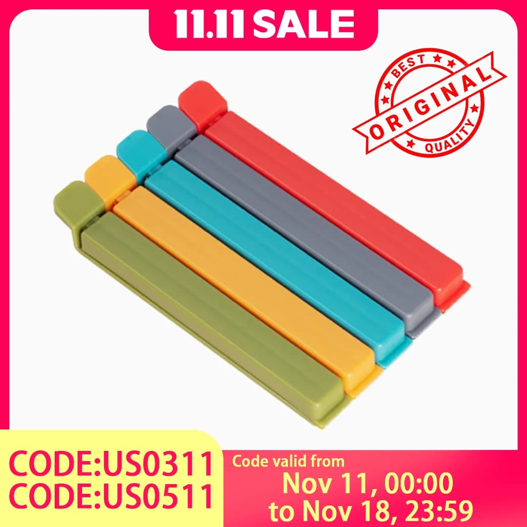 Snack tea bag clip: PP material, moisture resistant, magnetic design, strong grip, double grooves