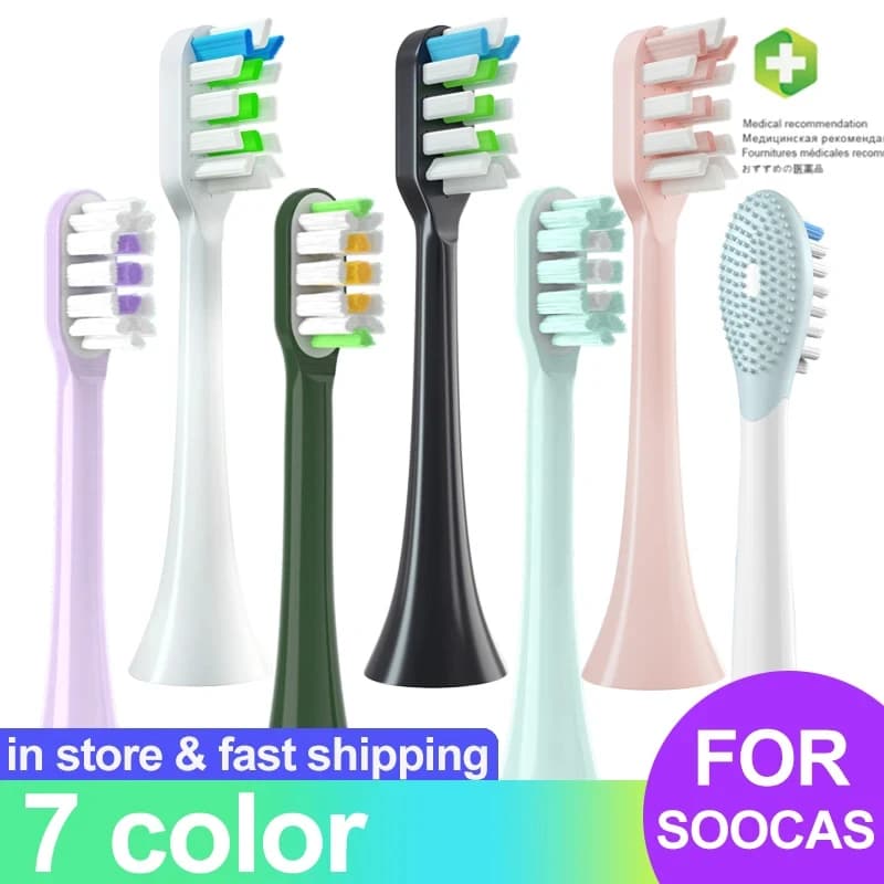 Testine di ricambio per spazzolino da denti per SOOCAS X3S/X3U/X5 Spazzolino elettrico sonico DuPont Ugelli a setole morbide con confezione sottovuoto
