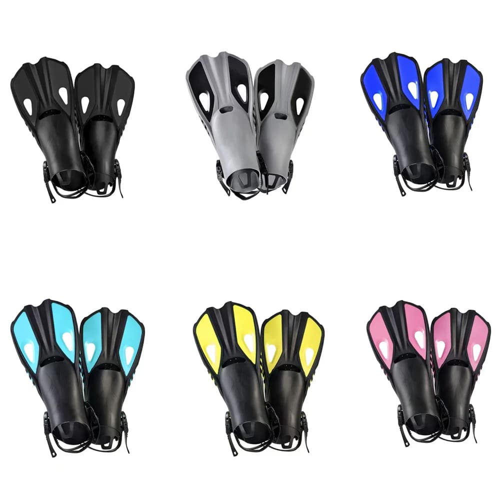 Snorkeling Pins - Adjustable short open heel | Silicone swimming pins for adults, children, young, men, women, travel, diving