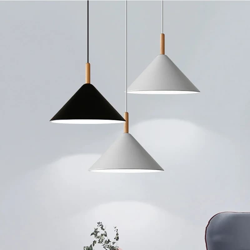 Personalità creativa Lampada a sospensione in legno di ferro Comodino nordico Camera da letto Singola doppia testa Sala da pranzo Decorazione di arte moderna di fascia alta