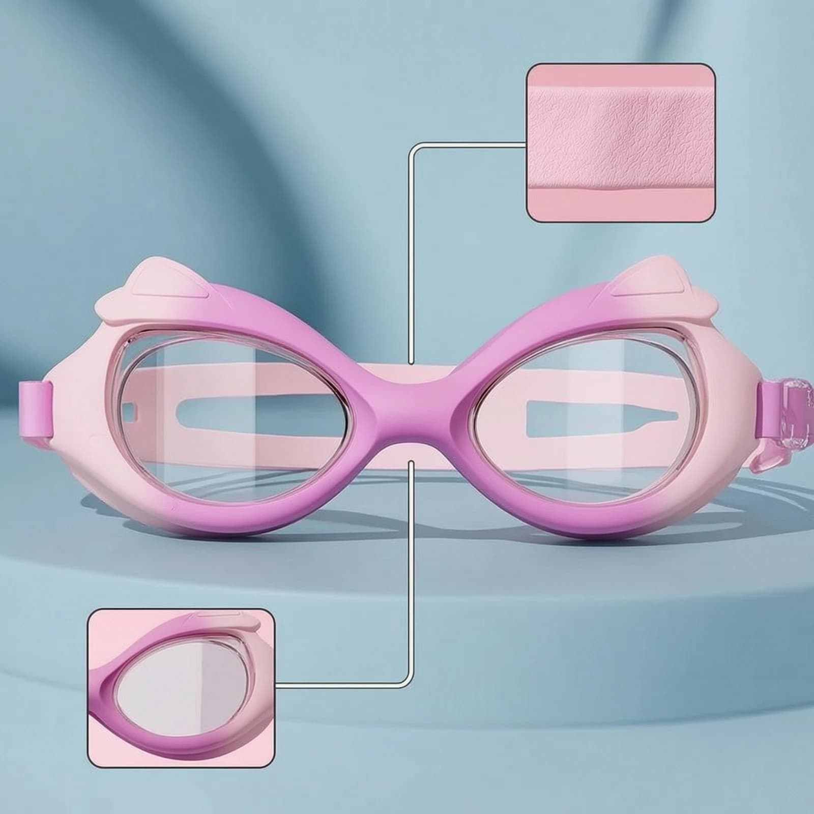 Swim Goggles Adjustable Swimming Goggles Eyewear Leak-Proof Lightweight for Children, Water Activities