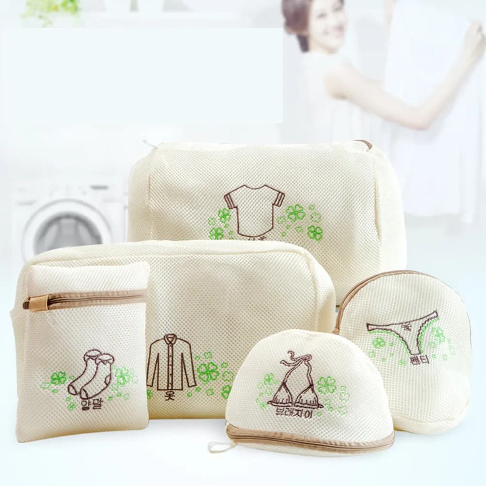 Double Layer Thickened Zippered Mesh Laundry Bag for Delicates Bra Underwear Socks Protection Washing Machine Use Lightweight