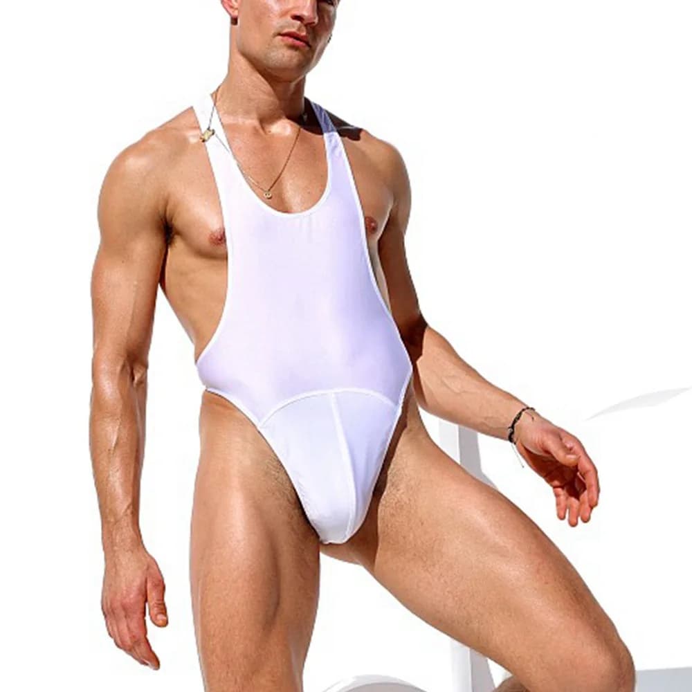Jockmail Body Erotico da Uomo, Tuta Multifunzionale Elasticizzata, Costume da Bagno Intero, Bikini, Intimo Sportivo per Fitness