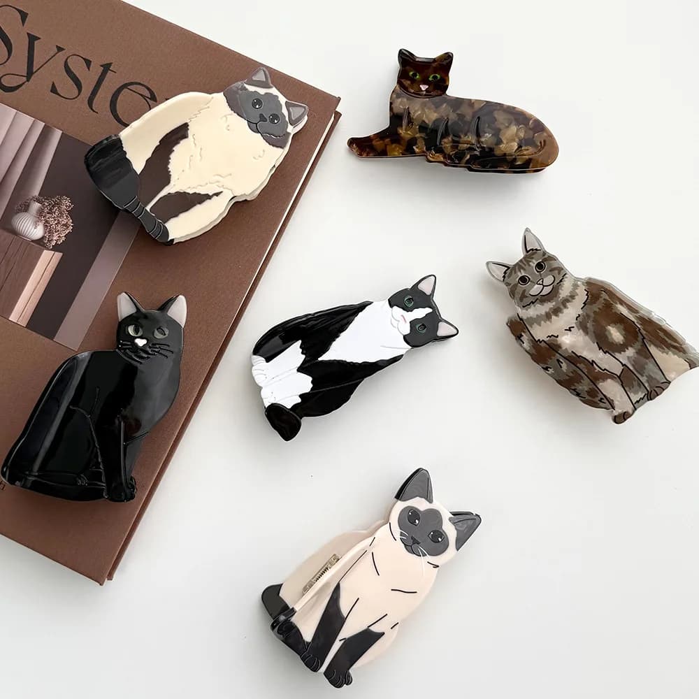 2025 Nuovo Gattino Tornante Femminile Animale Sveglio Acido Acetico Grab Clip Testa Posteriore Clip Decorativa Tornante Copricapo Squalo Clip