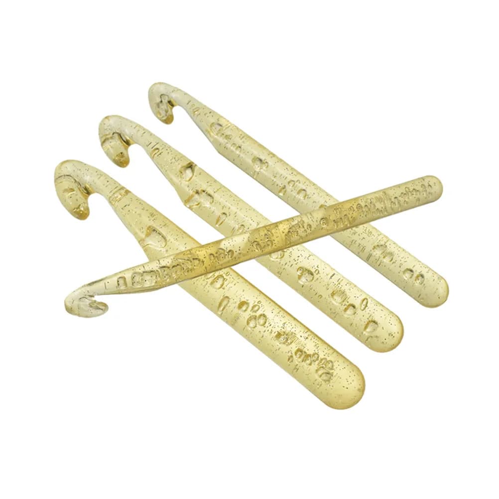 Crochet Hooks Tools Set Colorful Crystal Handle ABS Plastic Smooth Knitting Mark Buckles for Beginners Advanced Knitters Scarf