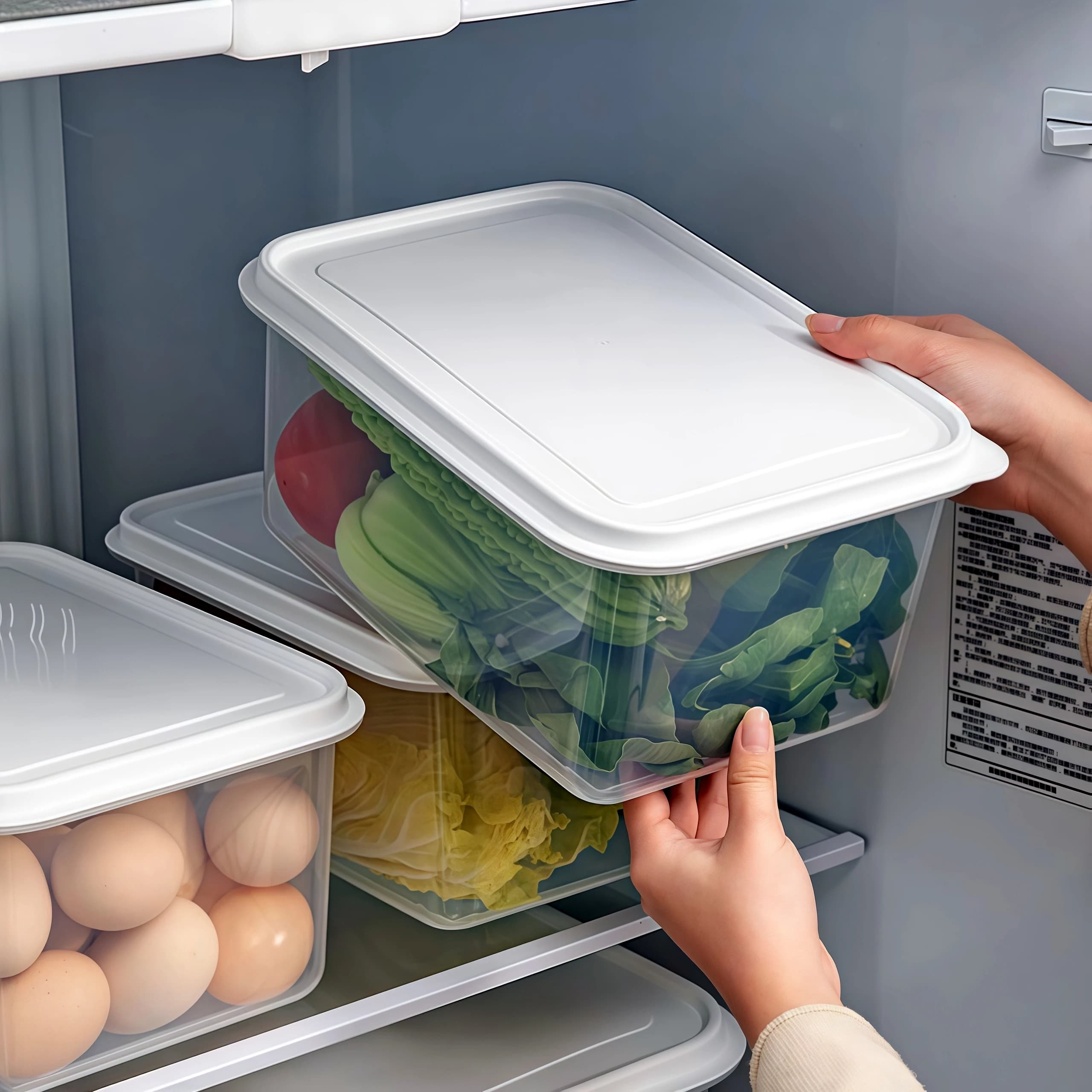 Contenitore Rettangolare per Alimenti, Scatola per Conservazione Carne in Freezer, Organizzazione Frigorifero, Contenitore per Microonde, Contenitore per Conservazione