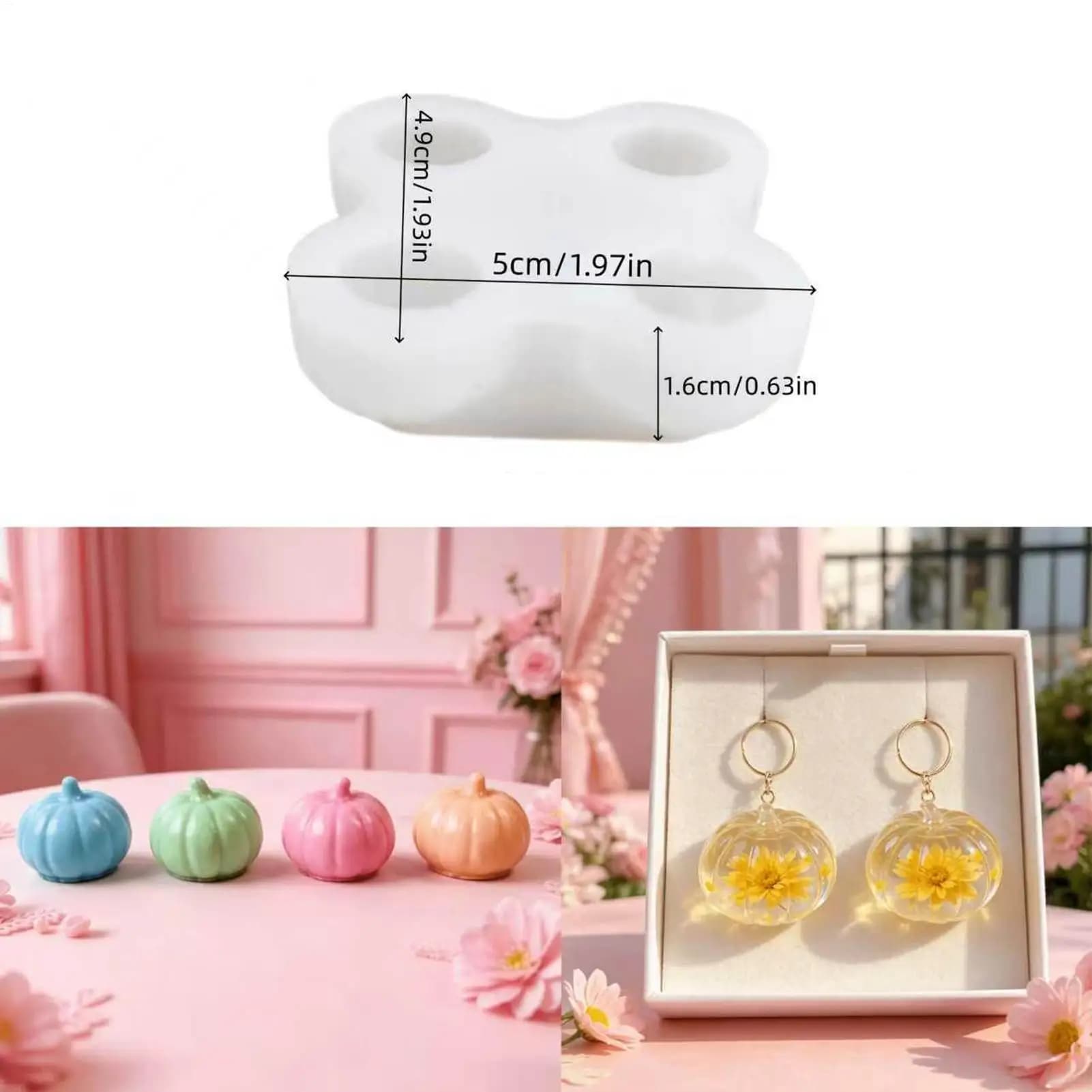 Pumpkin Silicone Mold Thanksgiving Halloween DIY Candle Soap Chocolate Ice Cube Baking Epoxy Resin Craft Soap and Home Crafts