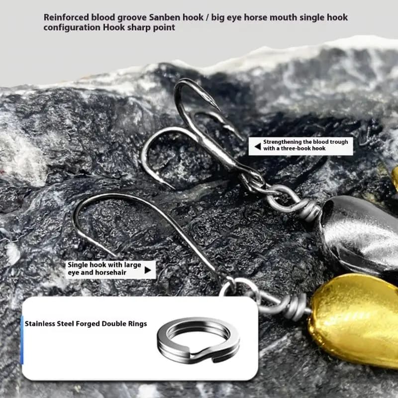 2 pezzi Spooni da pesca esche in metallo esche per paillettes pesca dura per esche per spinner trote Accessori per