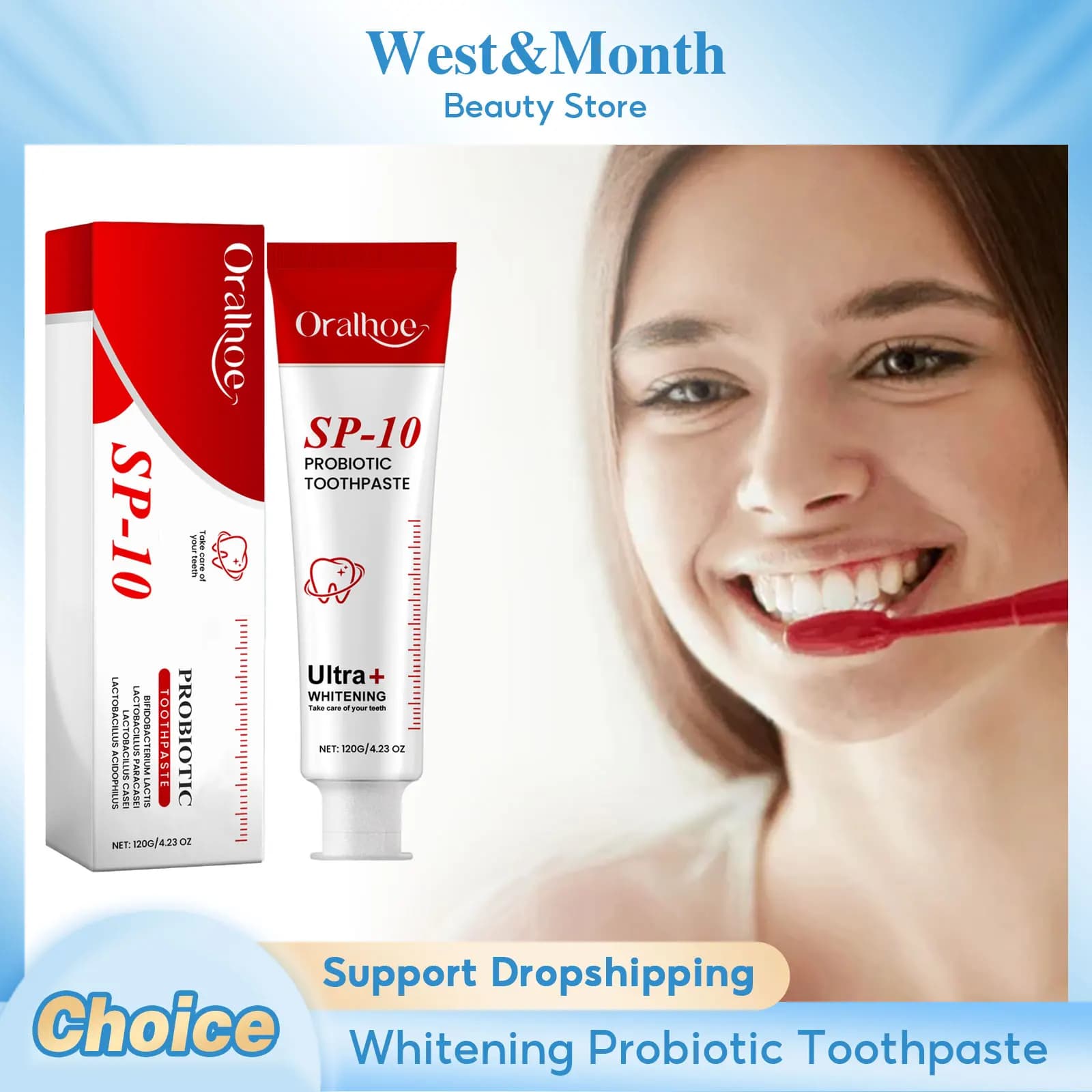Probiotic toothpaste Sp-10 Teeth whitening Remove stains Oral hygiene Improves yellow teeth Clean fresh breath Teeth care