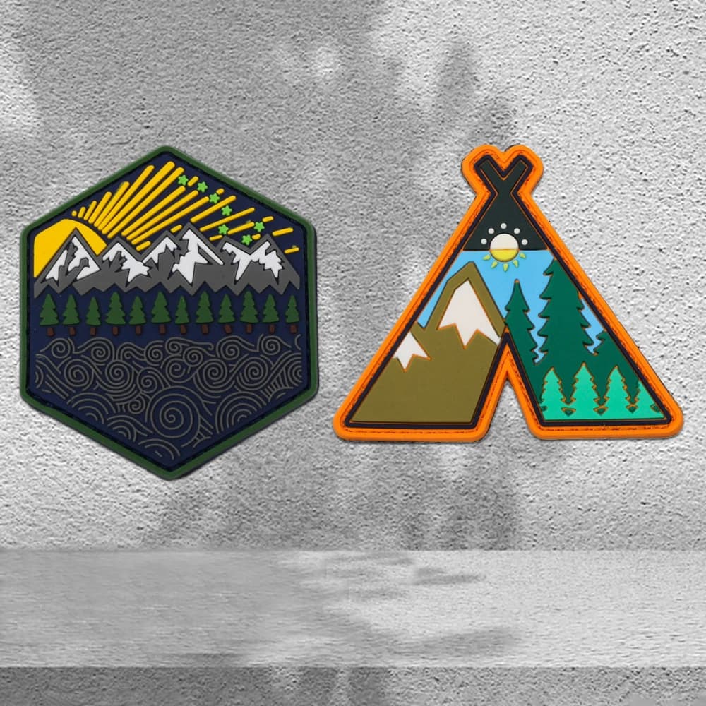 Patch in PVC con Scena da Campeggio, Distintivo per Gilet Tattico/Cinghia, Patch Adesiva in PVC con Velcro, Patch Morale, Patch per Zaino, Patch per Abbigliamento, Patch in Gomma Morbida