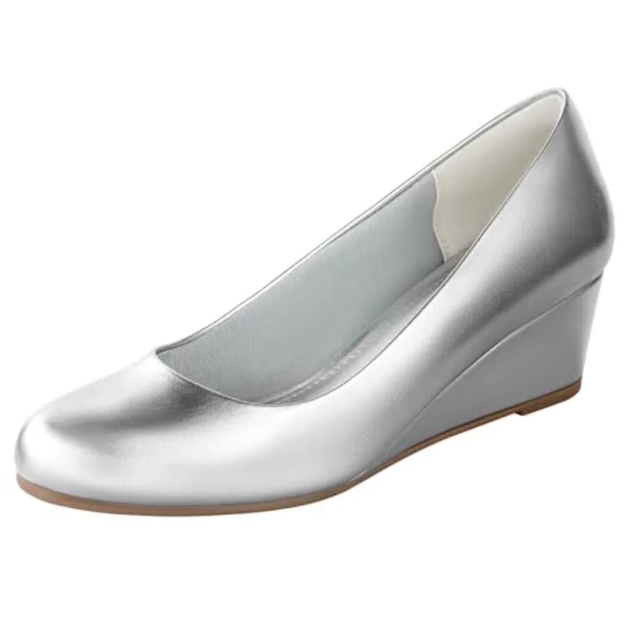Ankis Sandali con Zeppa Neri Nude da Donna, Scarpe Eleganti Comode con Zeppa Bassa e Punta Chiusa - 2 Pollici