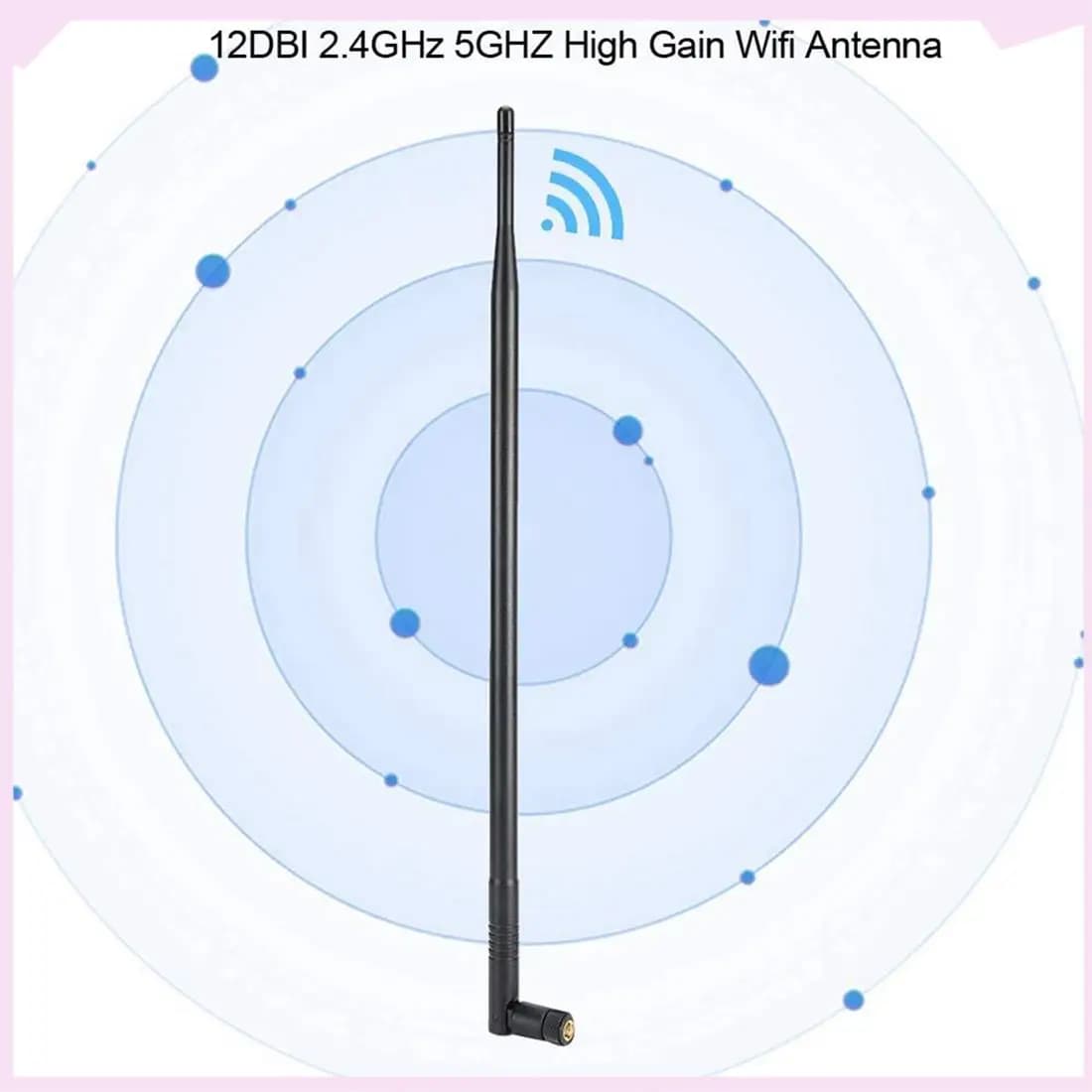 Antenna Wifi B24B 12DBI, antenna Wifi a lungo raggio ad alto guadagno dual band 2.4G/5G con connettore RPSMA per rete wireless