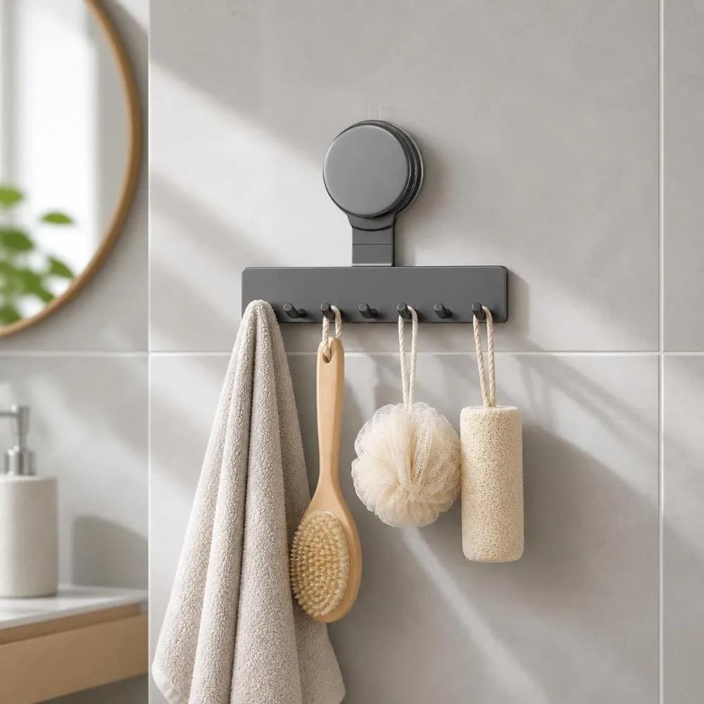 Overdoor Strong Load Bearing Suction Cup Hook Punch-Free No-Drill Wall Hook Multifunctional portable Storage Rack Wardrobe