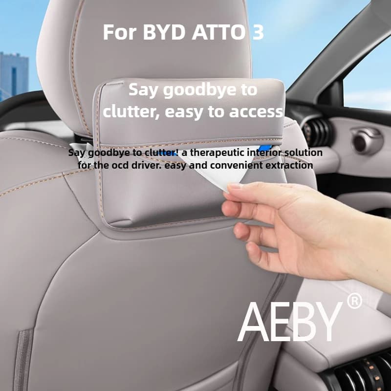 AEBY Per BYD ATTO 3 2025 Organizzatore universale per poggiatesta per visiera parasole, borsa per dispenser di carta per visiera parasole, supporto per fazzoletti per auto da appendere