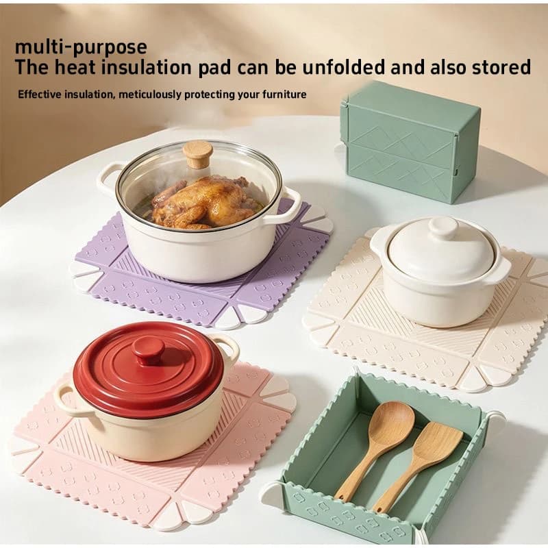 Multi Functional Folding Storage Box Thickened Clay Pot Insulation Pad Outdoor Folding Cutting Board Magnetic Silicone Material