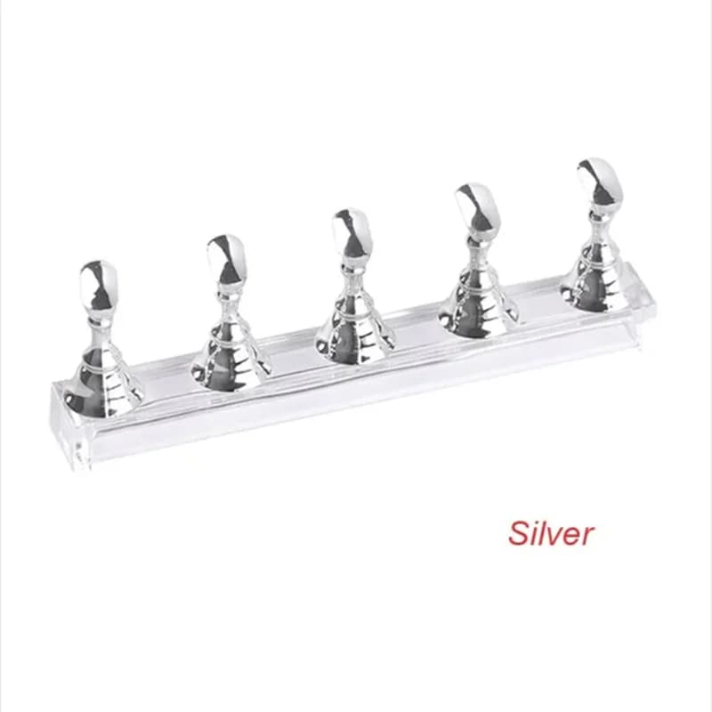 Espositore per Pratica Manicure Oro Argento Oro Rosa, Espositore per Smalto Gel, Strumenti, 5 pz/pacco, Supporto Magnetico per Unghie a Scacchiera
