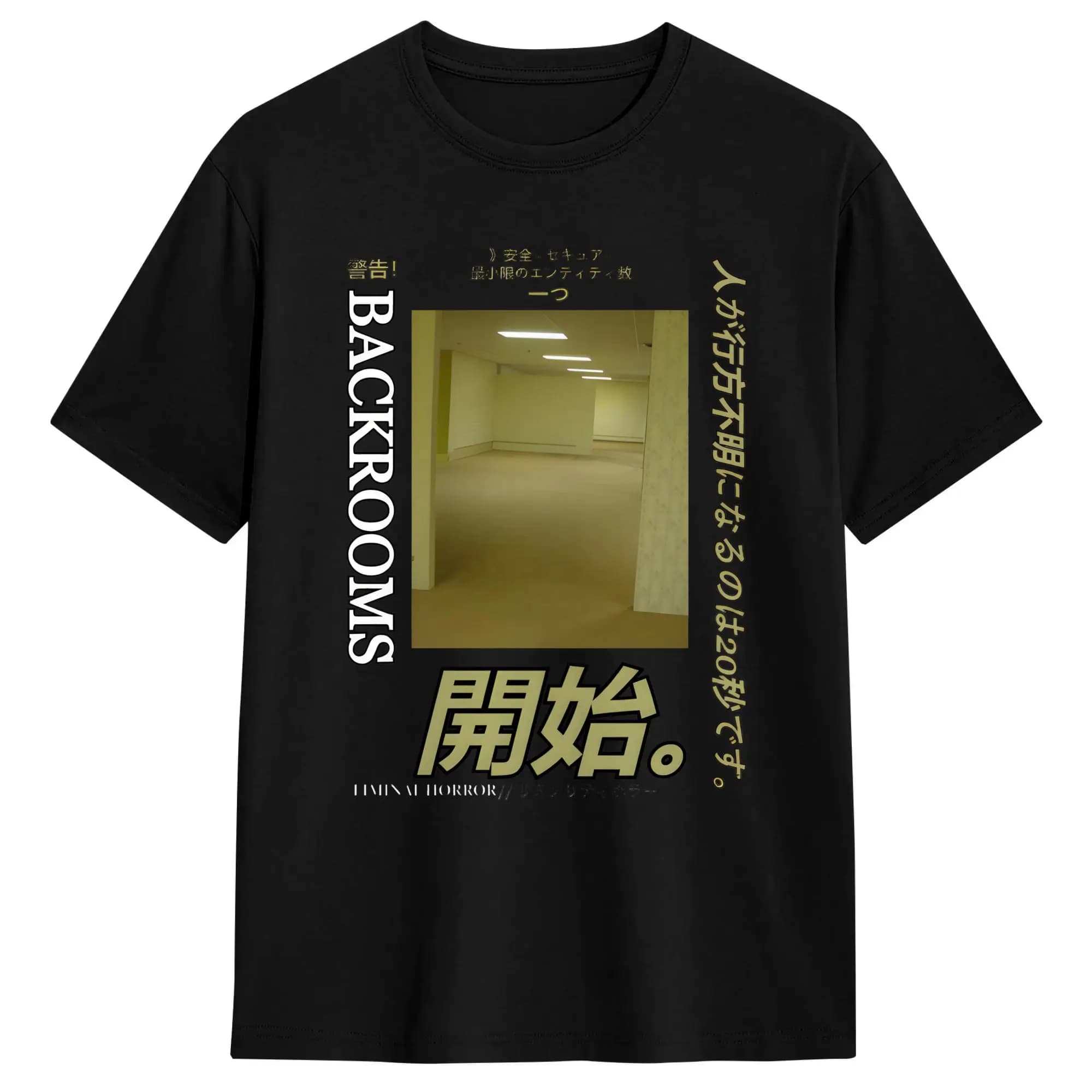 T-shirt da uomo del film BACKROOMS, in cotone, estiva, classica, a maniche corte, girocollo, stile Harajuku, casual.