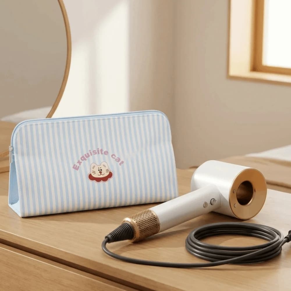 Magnetic Closure Hair Dryer Storage Bag Dust-proof Waterproof Curling Iron Storage Bag Space Saving Large Capacity Cosmetics Bag