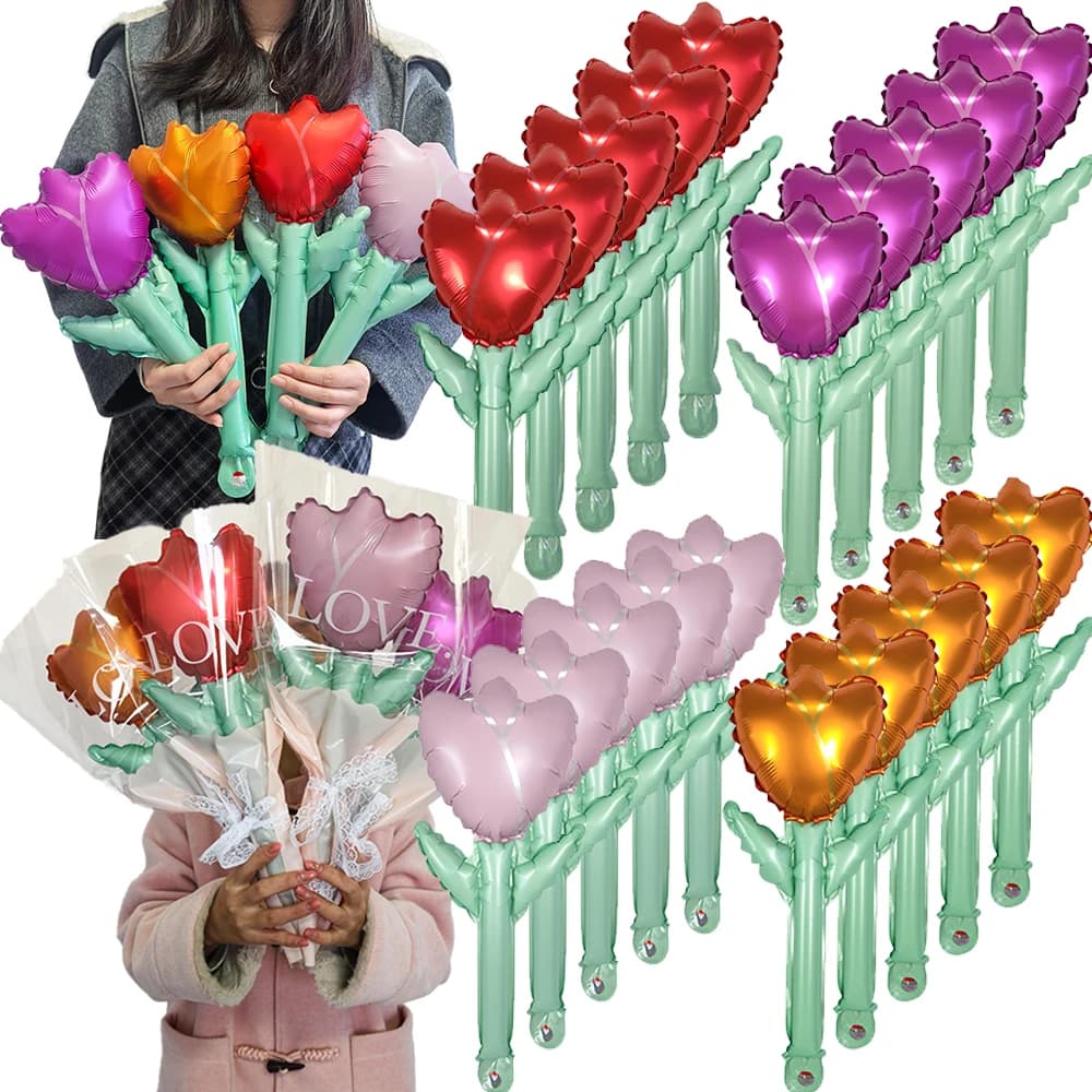 5/15/30 pezzi palloncini foil tulipano tema floreale San Valentino Festa della mamma Anniversario Matrimonio Baby Shower Decorazioni per feste