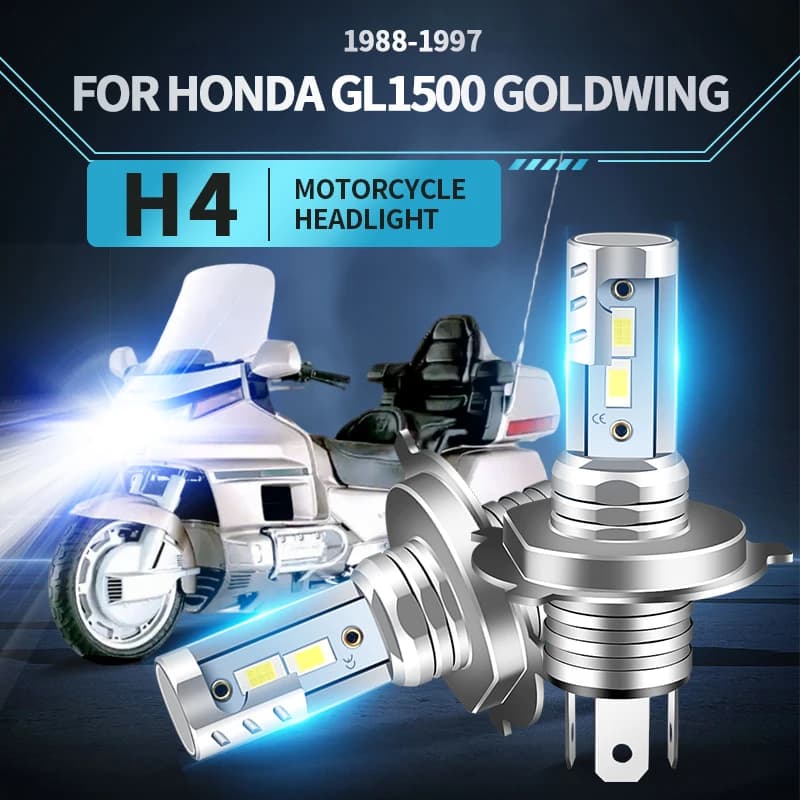 H4 HB2 9003 LED Motorcycle Headlight Bulbs Hi Lo Beam Moto Lights For Honda GL1500 Goldwing 1988-1997 Canbus Motorcycle Headlamp