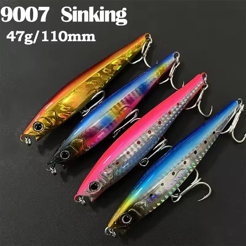 Esca da Pesca Affondante 48g 110mm, Minnow per Lanci Lunghi, Esche Artificiali Dure per Acqua Salata, Monster Shot Pesca, Attrezzatura Wobbler