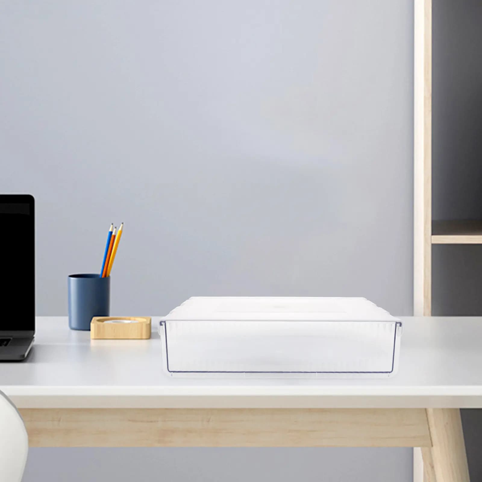Organizzatore per Cassetti Sotto Scrivania, Scatola di Plastica per Archiviazione, Cassetto Nascosto per Ufficio, Scrivania, Trucchi, Cosmetici, Organizzatore per Casa