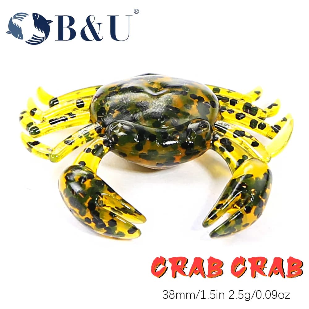 B & U 12 pz Granchio Richiamo 3D Simulazione Granchio Esca Esca Artificiale Esca Morbida Bass Wrasse Cod Mare Gancio di Pesca Attrezzatura Strumento