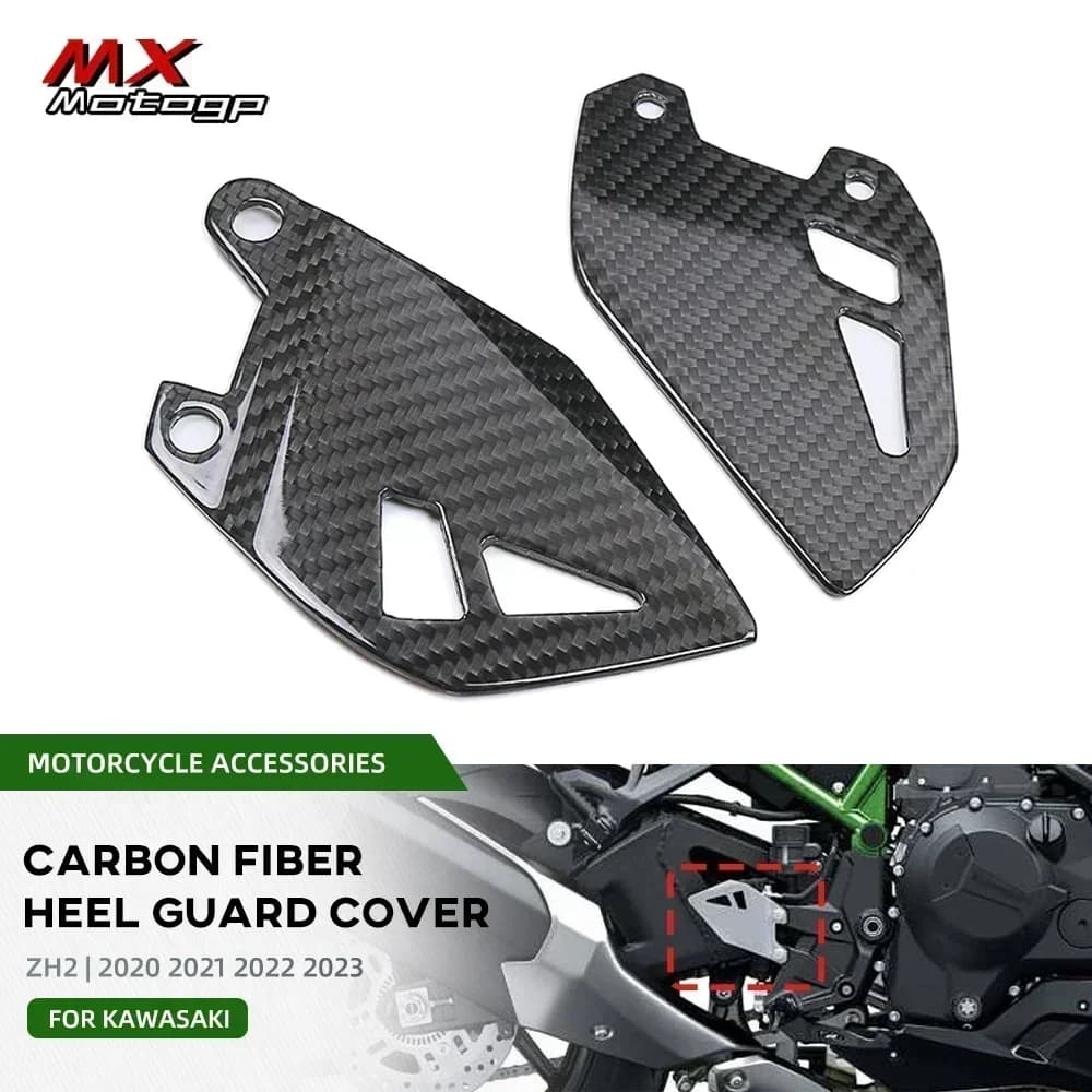 ZH2 Per KAWASAKI Z H2 2020-2024 Reale In Fibra di Carbonio Tallone Guardie Rearset Protezione Accessori Moto Poggiapiedi Posteriore Piastra Ala
