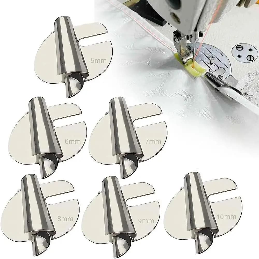 3mm-10mm piedino per orlo arrotolato per cucire durevole macchina da cucire in acciaio inossidabile piedino per orlatura estrattore accessori per cucire fai da te
