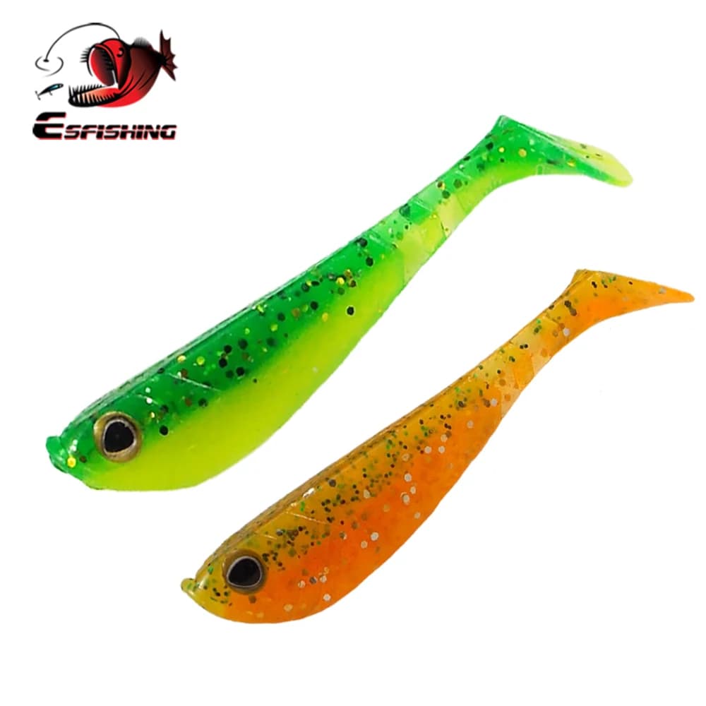 ESFISHING nuoto Sinking Vibro Shad 62 mm2.8g 10pcs occhi 3D Soft Silicone Bait Leurre Souple Pesca Pike Lure attrezzatura da Pesca