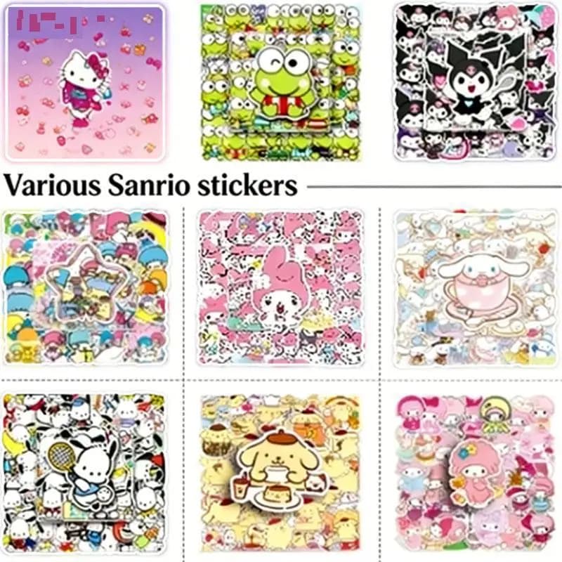 50 adesivi vari Sanrio con graffiti, adesivi impermeabili con cartoni animati per valigie, telefoni, laptop, notebook, giocattoli fai da te per bambini