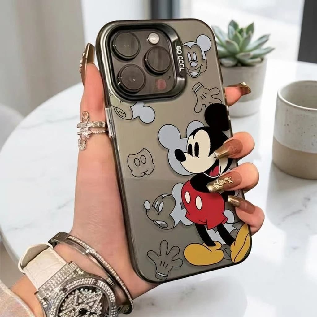 Nuova Cover Mickey Mouse per iPhone 17 Pro Max 16 15 14 13 Compatibile, Simpatica Custodia Protettiva con Personaggio Disney, alla Moda