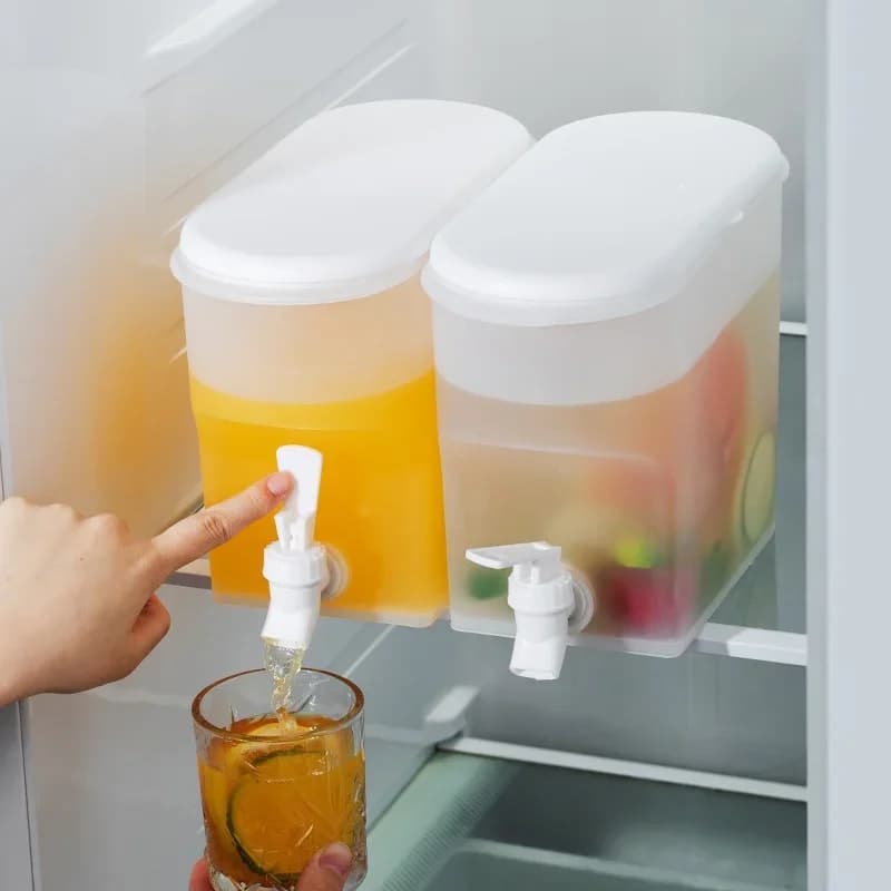 Dispenser d'acqua fredda da 3,5 litri con rubinetto, contenitore per frigorifero, bottiglia per limonata, dispenser per bevande, ideale per l'estate