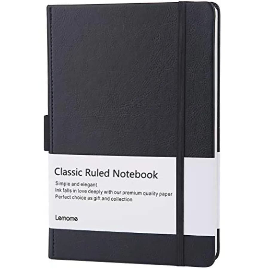 Ruled Notebook/Journal - Lined Journal for Writing, 5.75'' x 8.4'' Notebook Journal, 146 pages Faux Leather Notebook with Thick