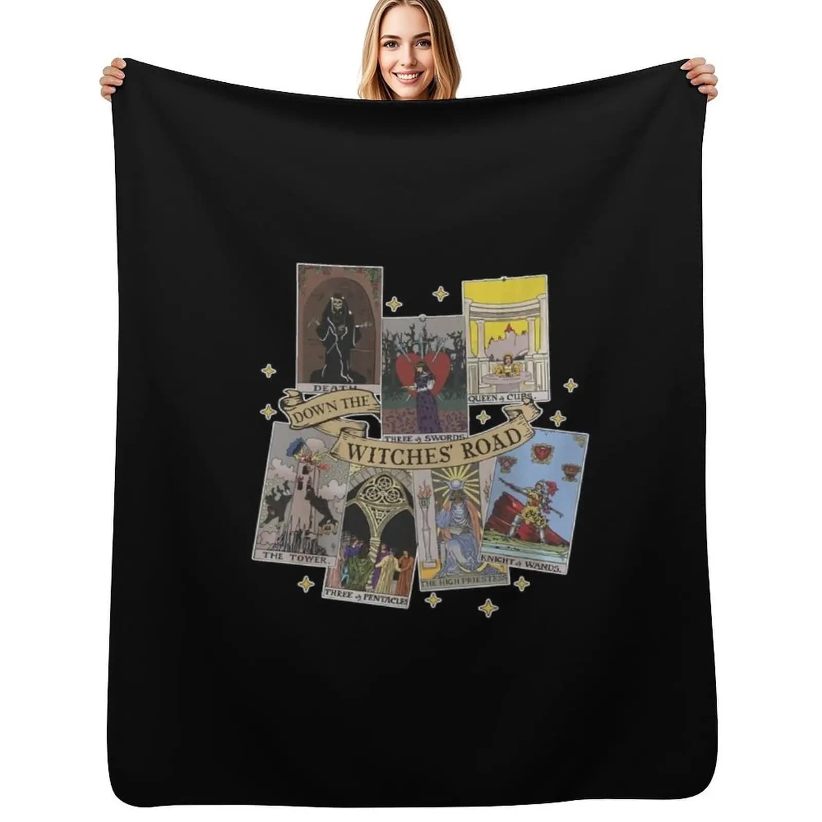 Coperta vintage Agatha All Along Tarot Cards, coperta leggera e calda per uso interno ed esterno