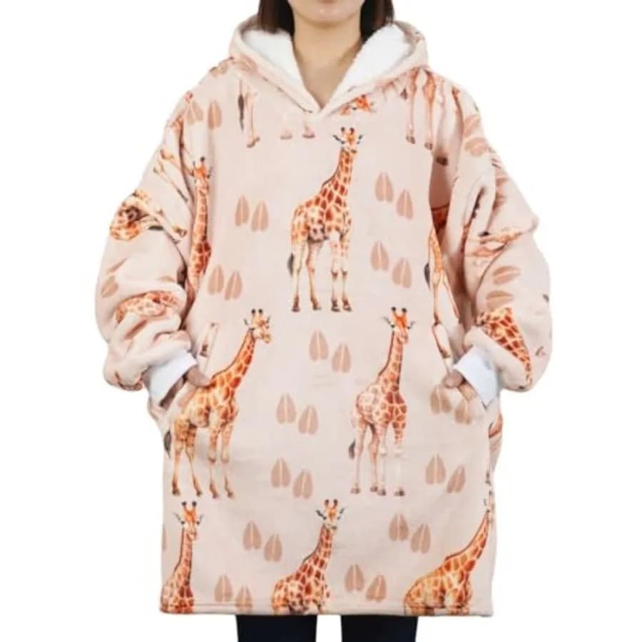 Regali per Innamorati, Felpa con Cappuccio e Coperta in Flanella Indossabile con Due Grandi Tasche