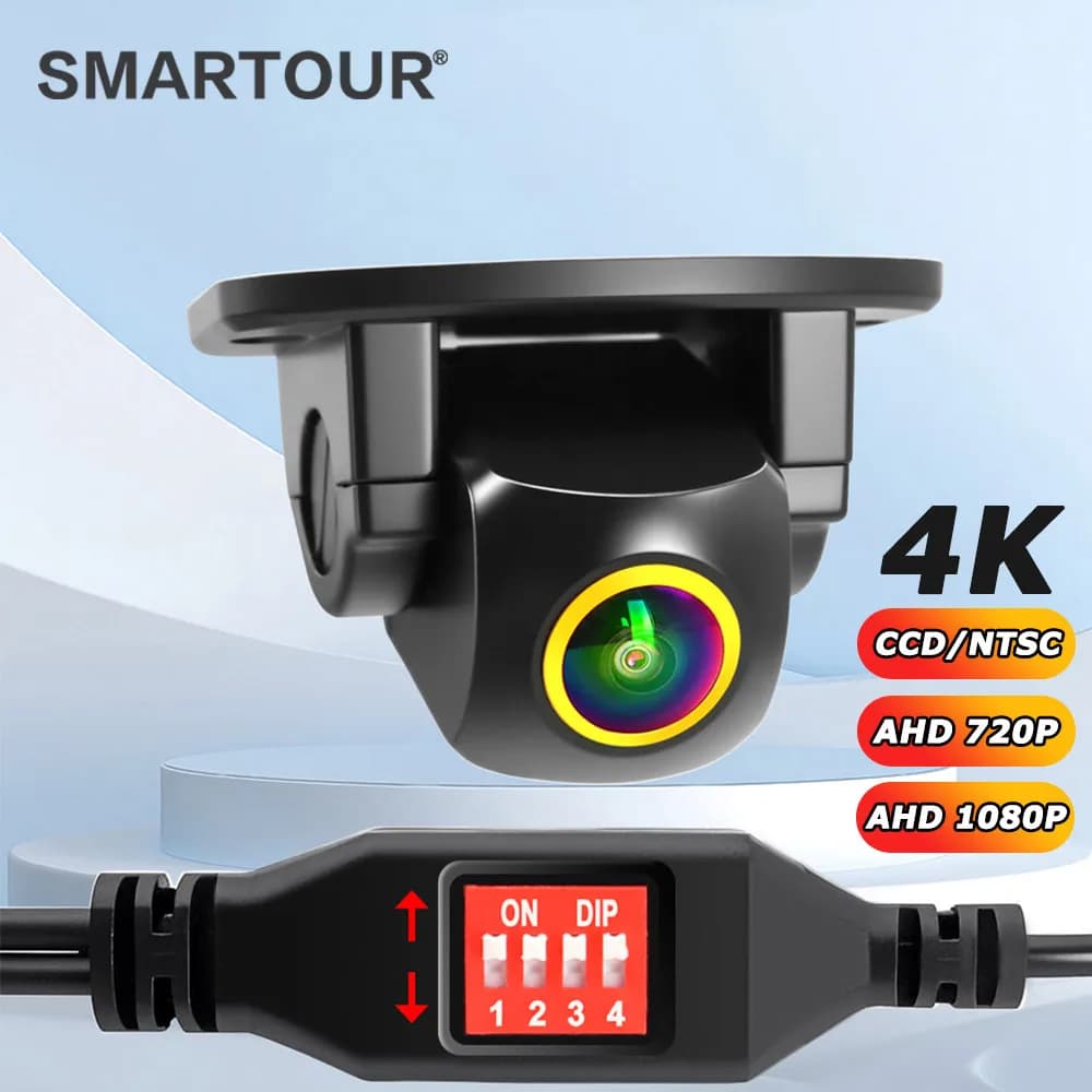 4K AHD 1080P Adjustable Car Rear View Reverse Backup Camera Fisheye Lens HD Night Vision Parking Rear View Dial Control Camera