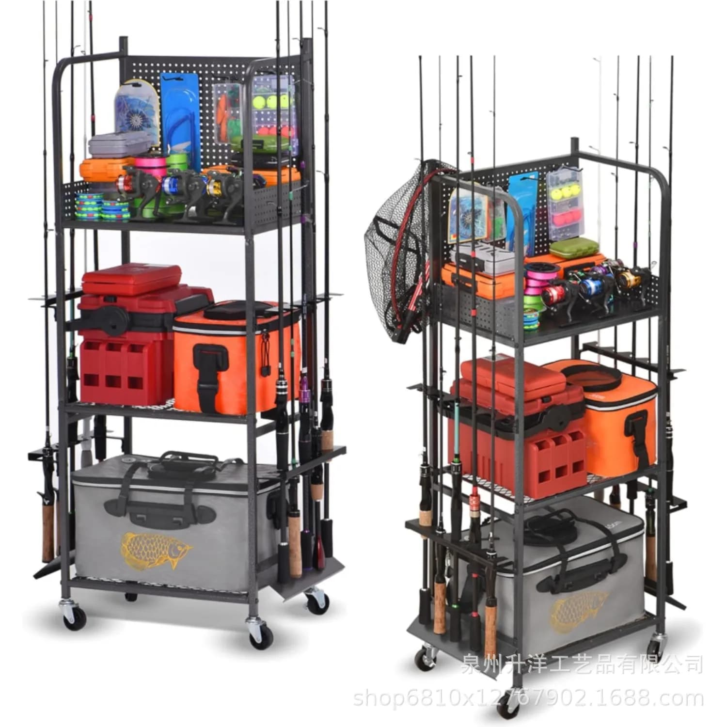 Multifunctional Fishing Rod Storage Rack Multi-layer Storage Rack Tool Fishing Tackle Box Reel Storage Fishing Cart