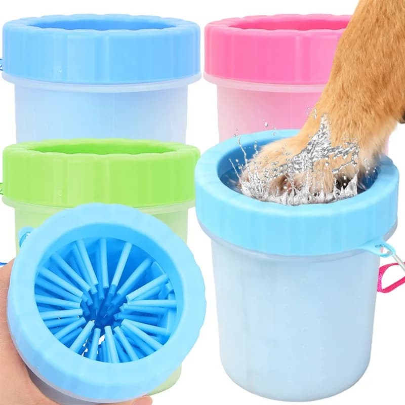 Detergente per la pulizia delle zampe della tazza del piede del cane Detergente per cani Gatti Spazzola per la pulizia dei piedi Morbido silicone Pulizia delle zampe del cane Accessori per secchio per la pulizia delle zampe del cane