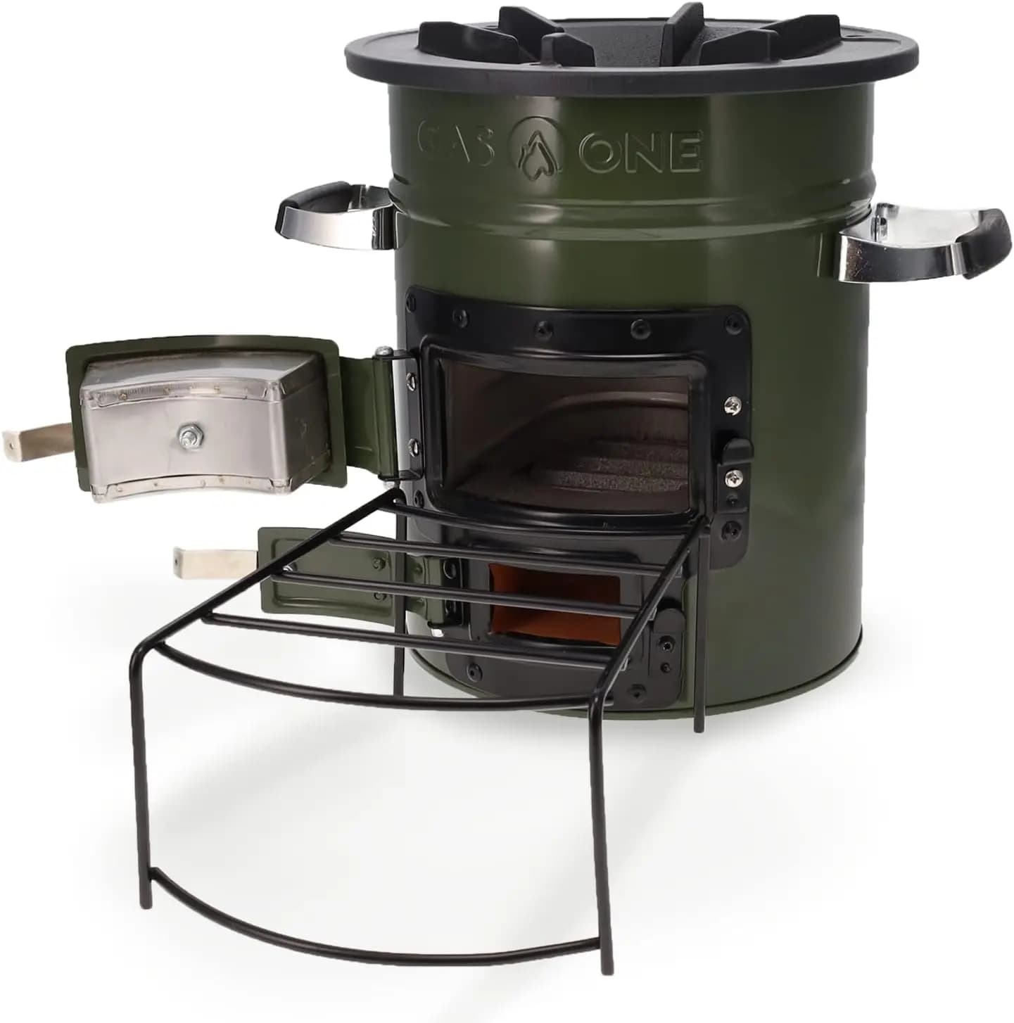 Premium wood rocket stove for shoulder backpack, hiking, camper and survival - Insulated barrel stove kit with silicone Ha