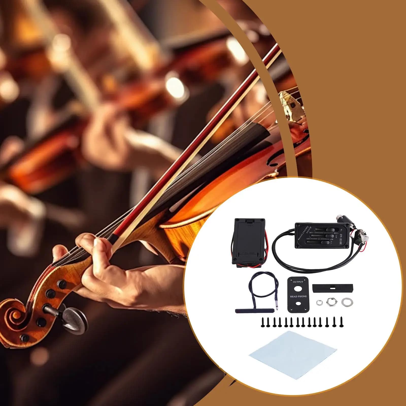 Microfono Pickup per Violino Professionale CV-210E, Accessori per Strumenti Musicali, Equalizzatore EQ per Violini e Chitarre Acustiche
