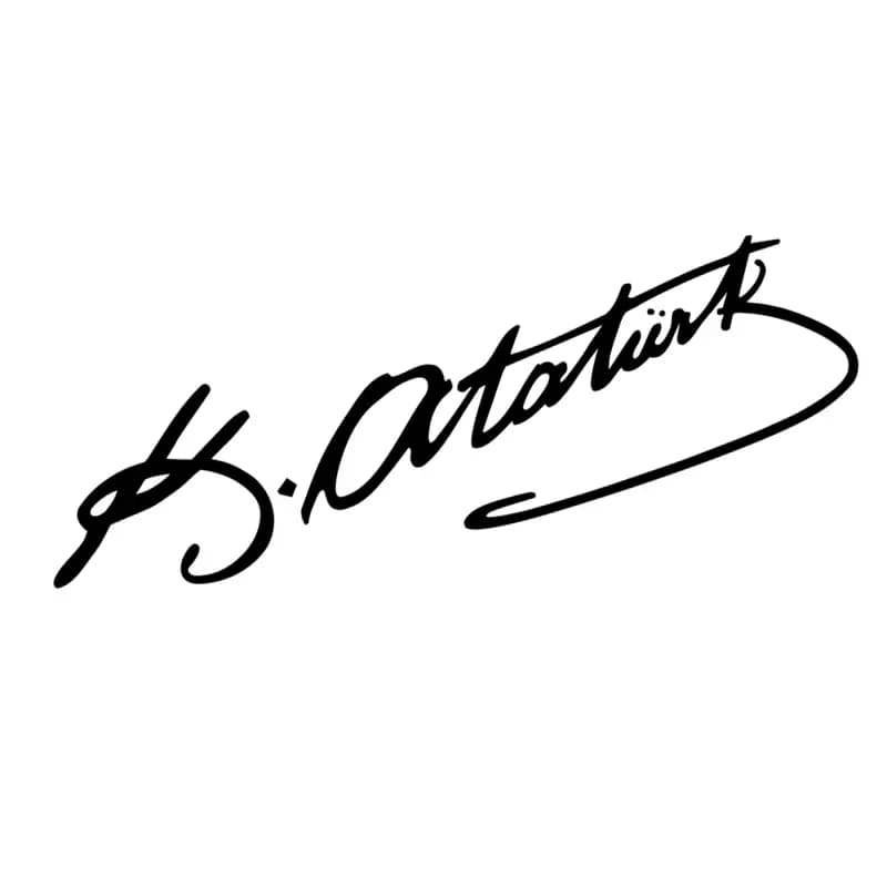 New Design for Turkey Mustafa Kemal Ataturk Signature Car Sticker KK Sticker Funny Vinyl Car Sticker Wall decal for waterproof solar protection, 25 cm
